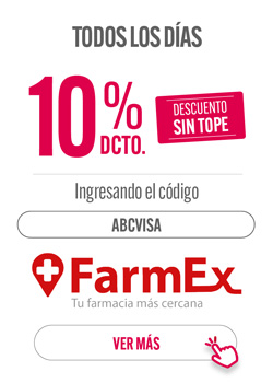 10% de descuento todos los días en Farmex con tarjeta abcvisa
