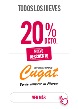 20% de descuento los días jueves en Supermercados Cugat con tarjeta abcvisa