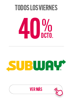 40% de descuento los días viernes en Subway con tarjeta abcvisa
