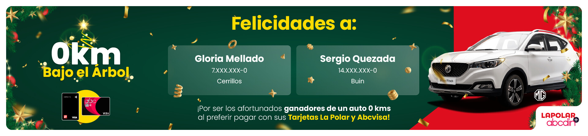 ¡Felicidades a los ganadores del concurso 0km bajo el arbol!