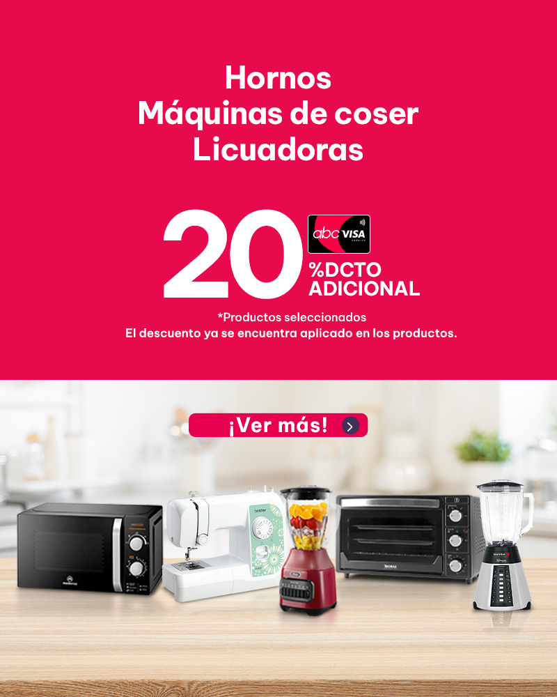 Hornos máquinas de coser y licuadores con 20% dcto en abcdin.cl