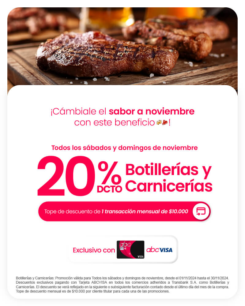 Solo x este fin de semana, 20% de dcto. en Botillerías y Carnicerías