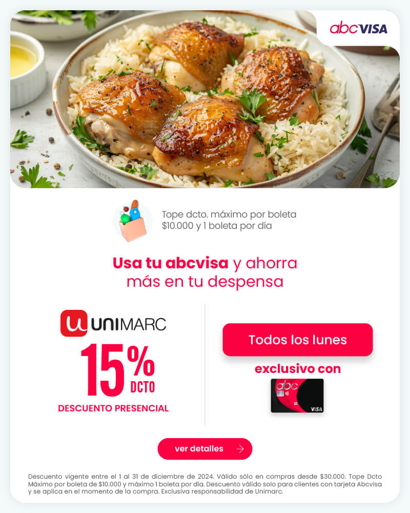 ¡Descuento en Unimarc usando tu tarjeta abcvisa!