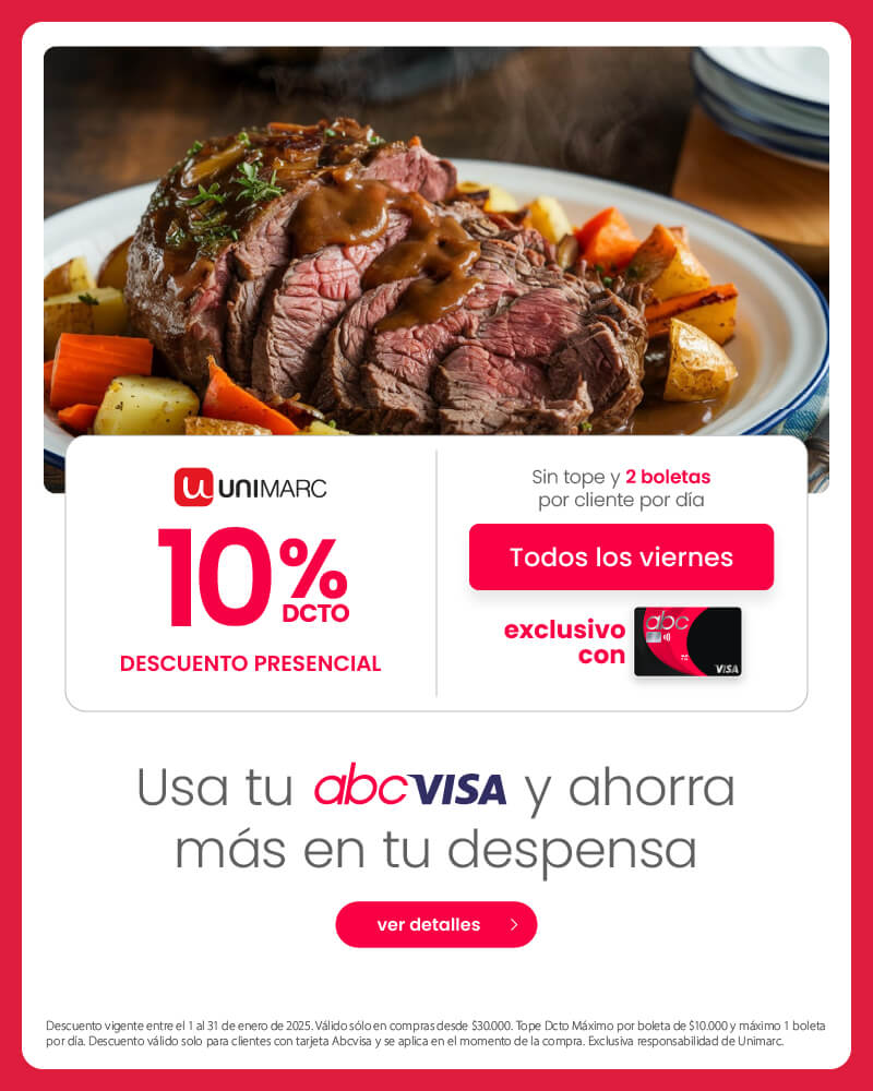 ¡Descuento en Unimarc usando tu tarjeta abcvisa!