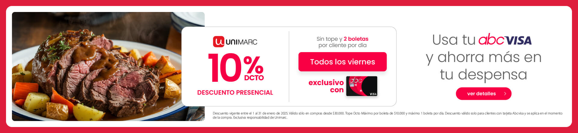 ¡Descuento en Unimarc usando tu tarjeta abcvisa!