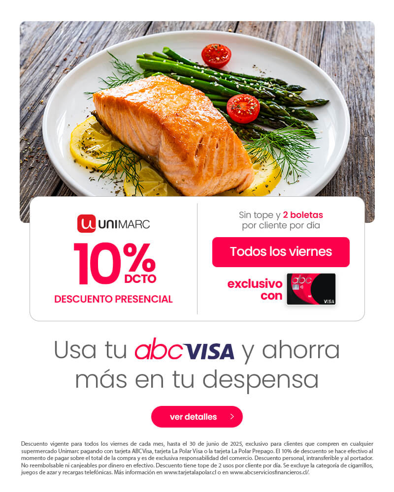 ¡Descuento en Unimarc usando tu tarjeta abcvisa!