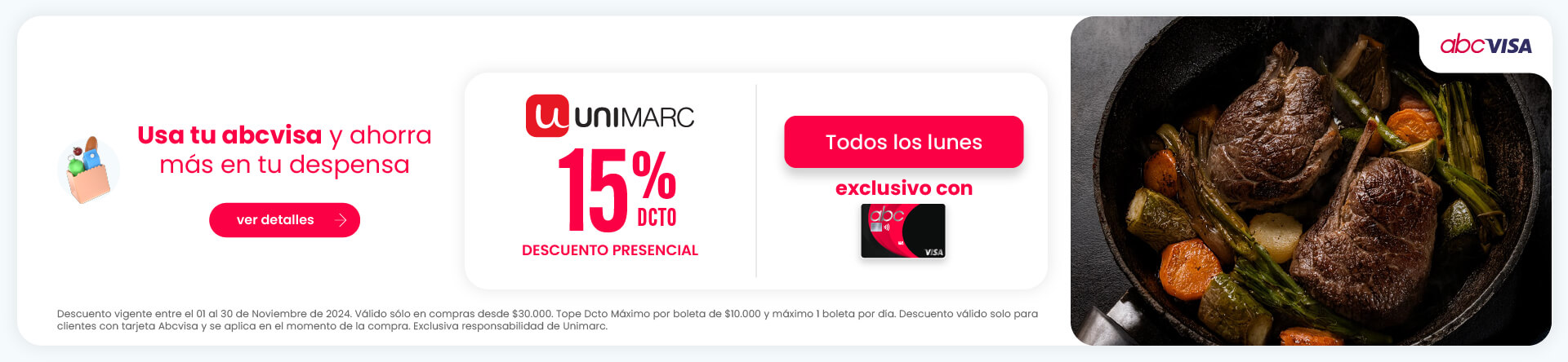 ¡Descuento en Unimarc usando tu tarjeta abcvisa!