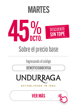 45% dcto sobre el precio base en Undurraga con tarjeta abcvisa