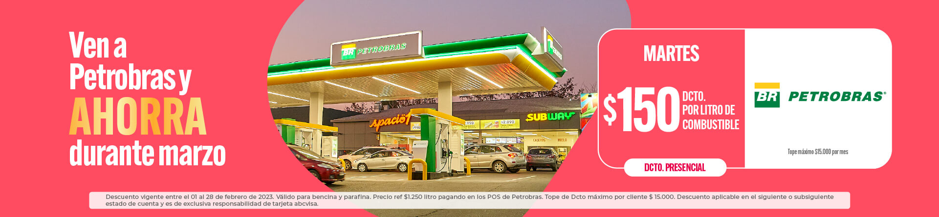 Descuento en petrobras pagando con tarjeta abcvisa
